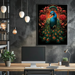 Majestic Peacock In Bloom Poster