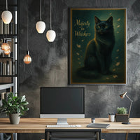 Majestic Dark-Furred Cat Animal Poster