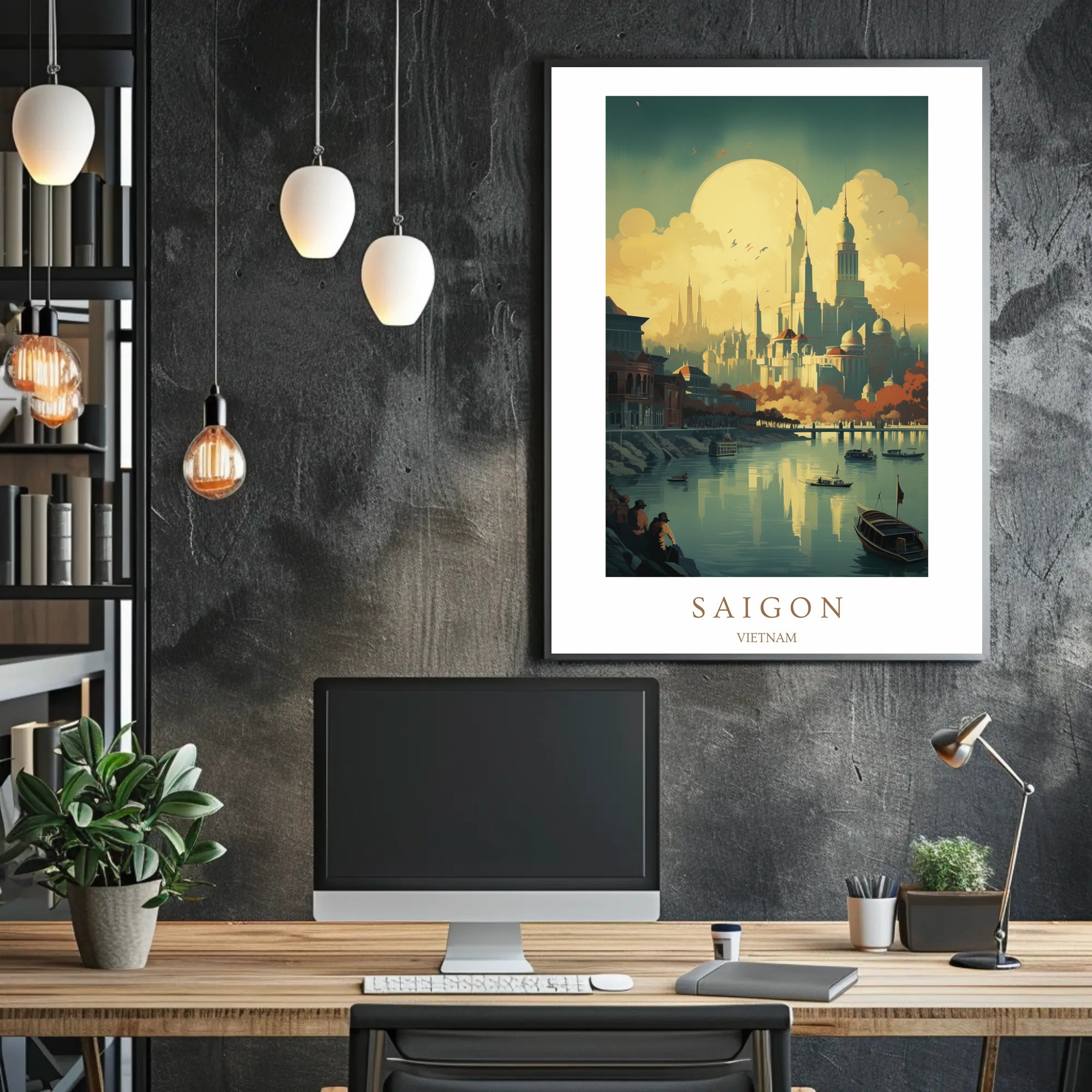 Saigon Skyline Poster PosterGoat