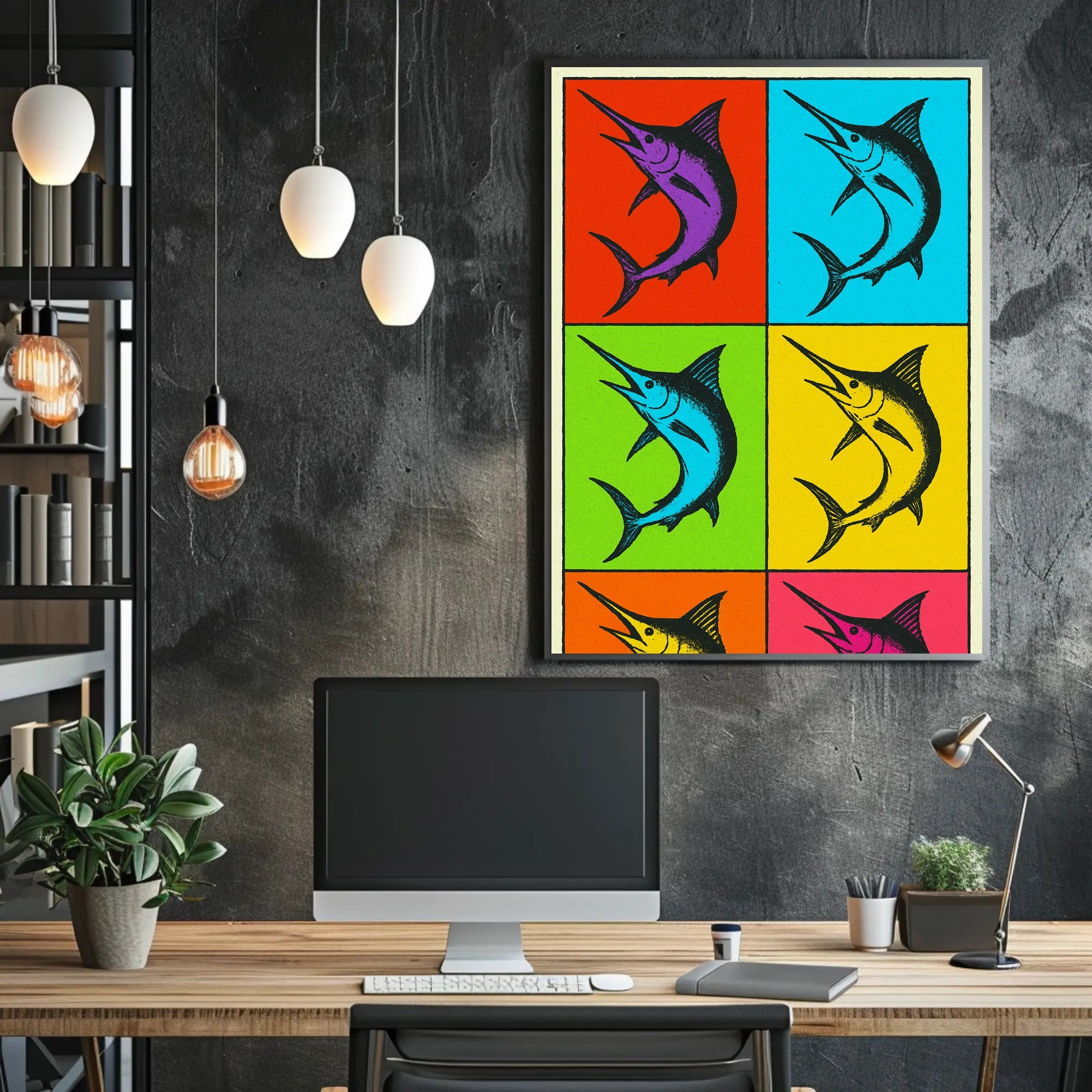 Vibrant Fish Pop Art Poster PosterGoat