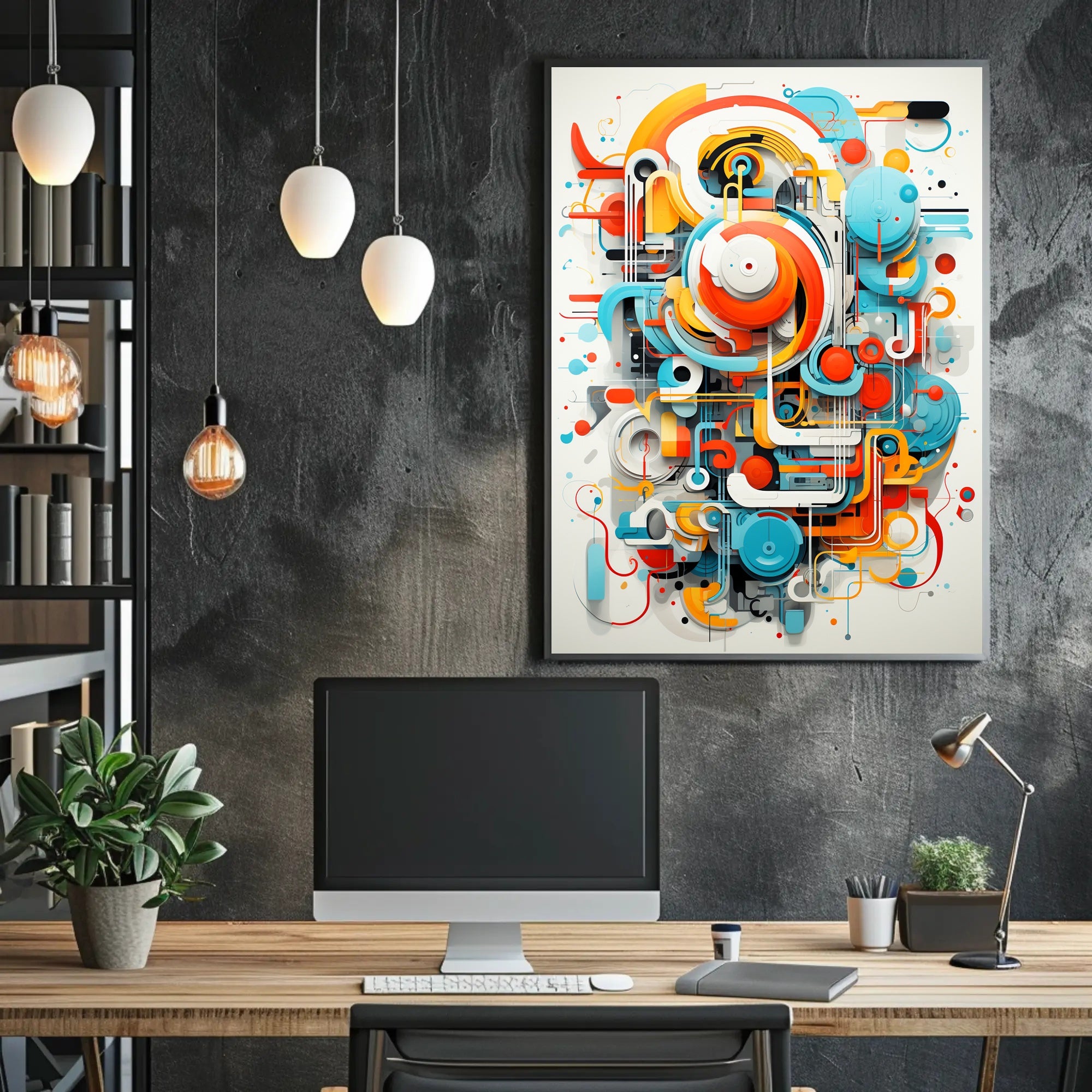 Abstract Geometric Symphony Abstract Poster PosterGoat