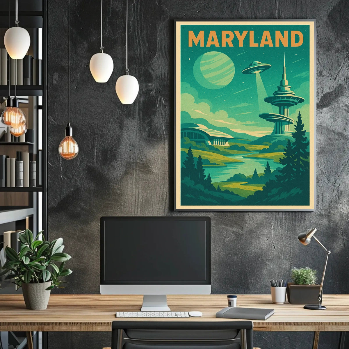 Maryland Futuristic Landscape Poster