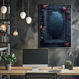 Enchanted Mirror With Roses Poster