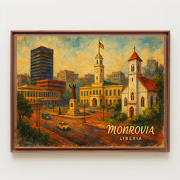 Monrovia, Liberia Cityscape Art Poster