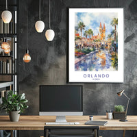 Orlando Watercolor Scene Poster PosterGoat