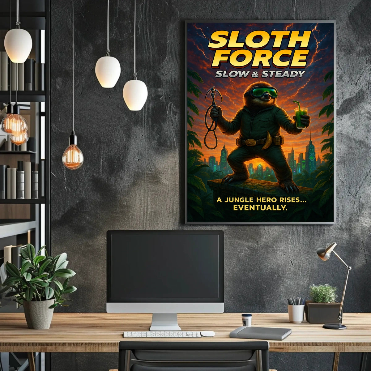 Sloth Force Slow Steady Poster