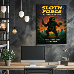 Sloth Force Slow Steady Poster