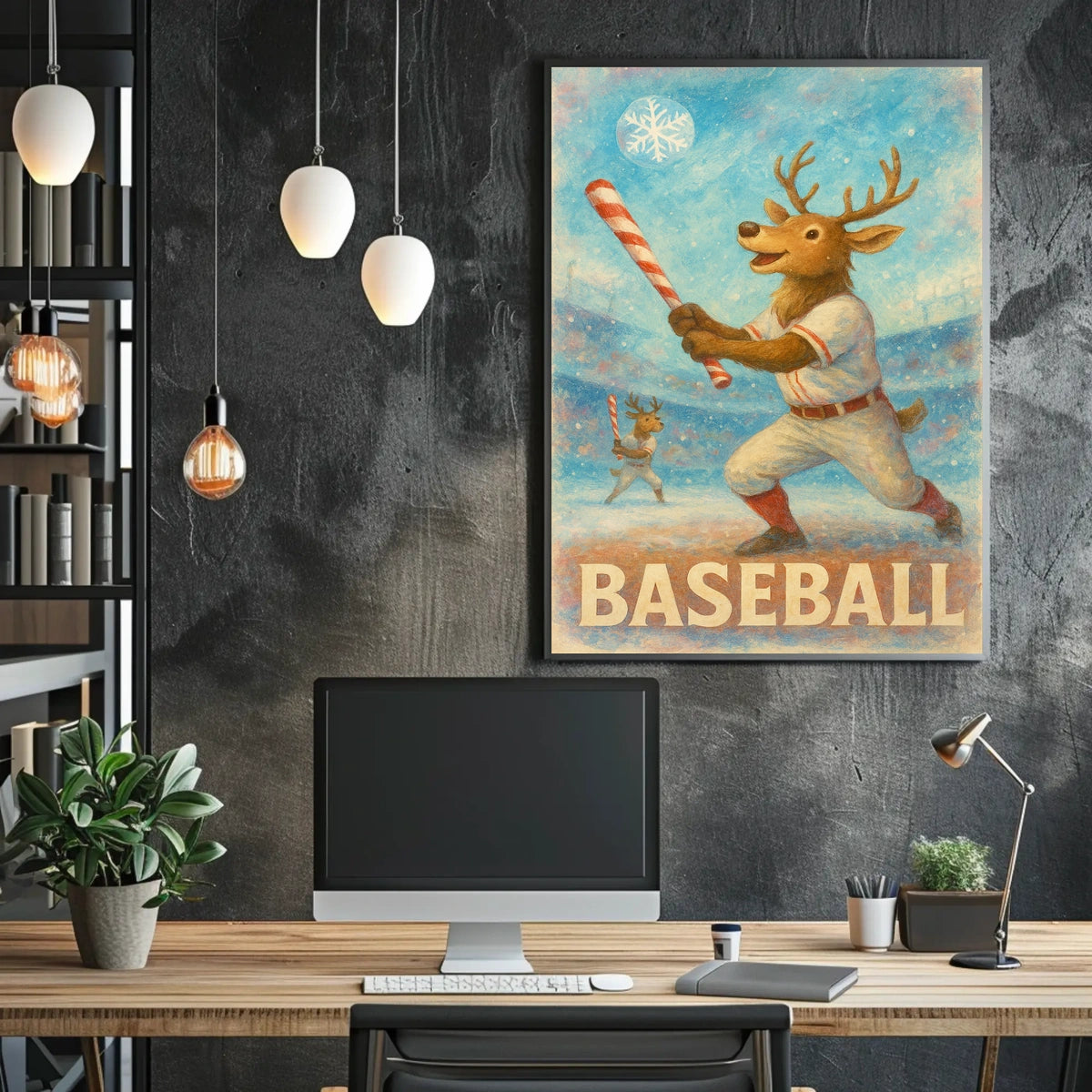 Winter Baseball Fun Poster