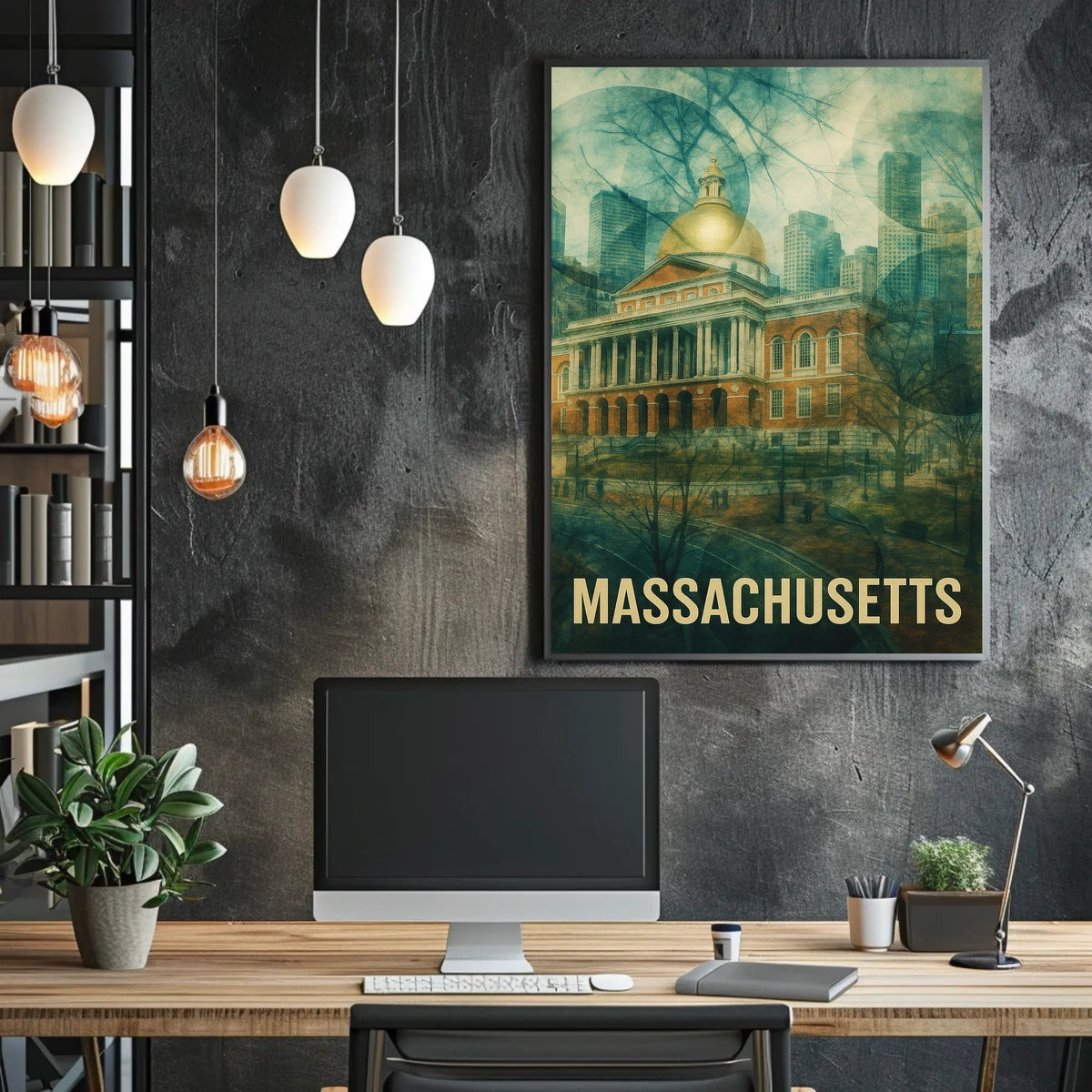 Massachusetts State House Poster