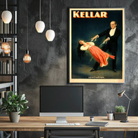 Vintage Levitating Magician Magic Show Historical Poster