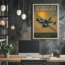 Grumman XF5F Skyrocket Vintage Aviation Poster