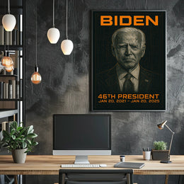 Joe Biden 46th President of the United States Techno Schematic Poster
