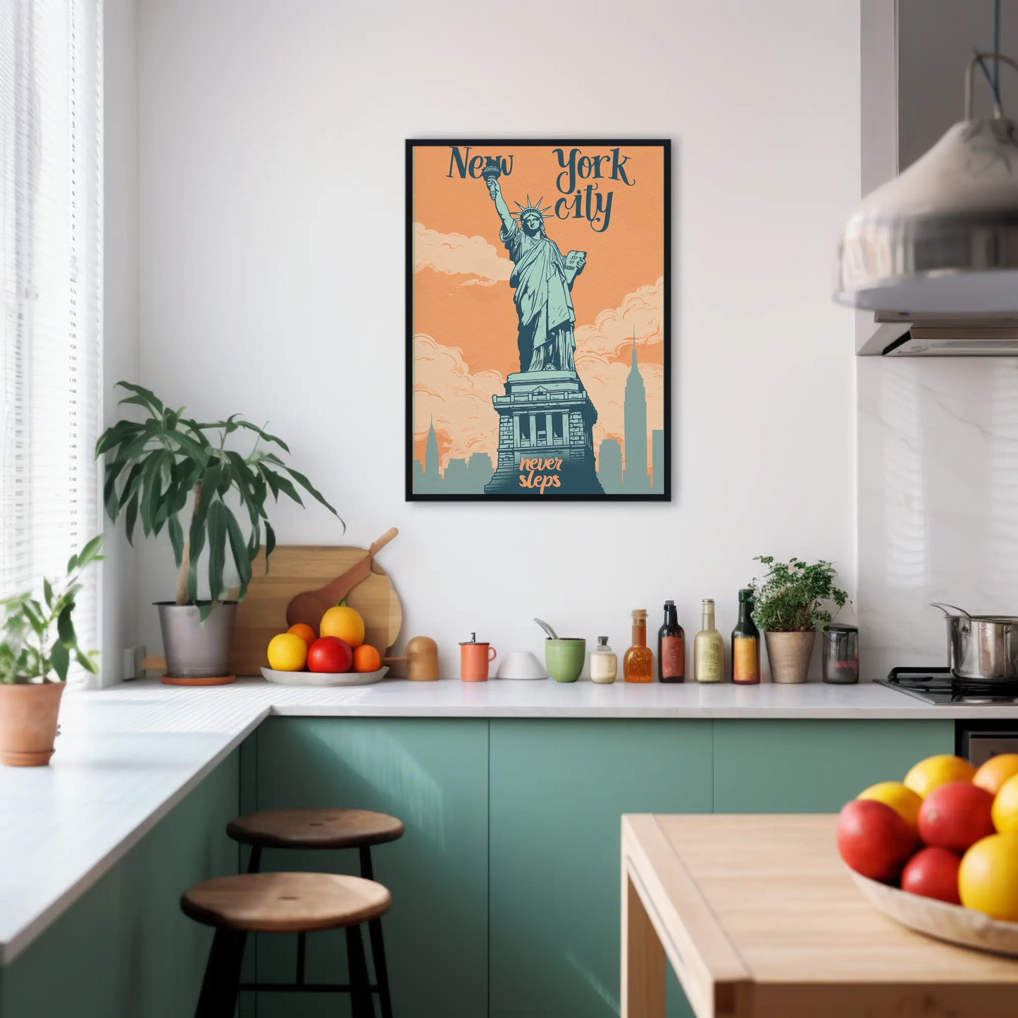 New York City Statue of Liberty Vintage Poster
