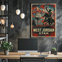 West Jordan Utah Cowboy Spirit Timeless Western Landscape Folk Art Photography Poster