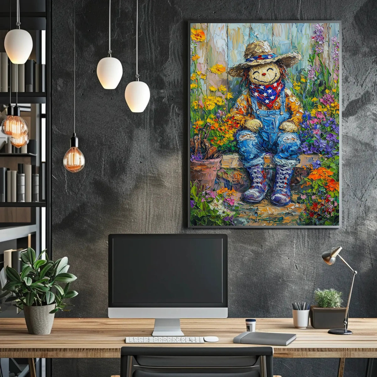 Whimsical Charming Family Garden Full Bloom Artwork Poster