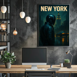 Neon Nights In New York Poster