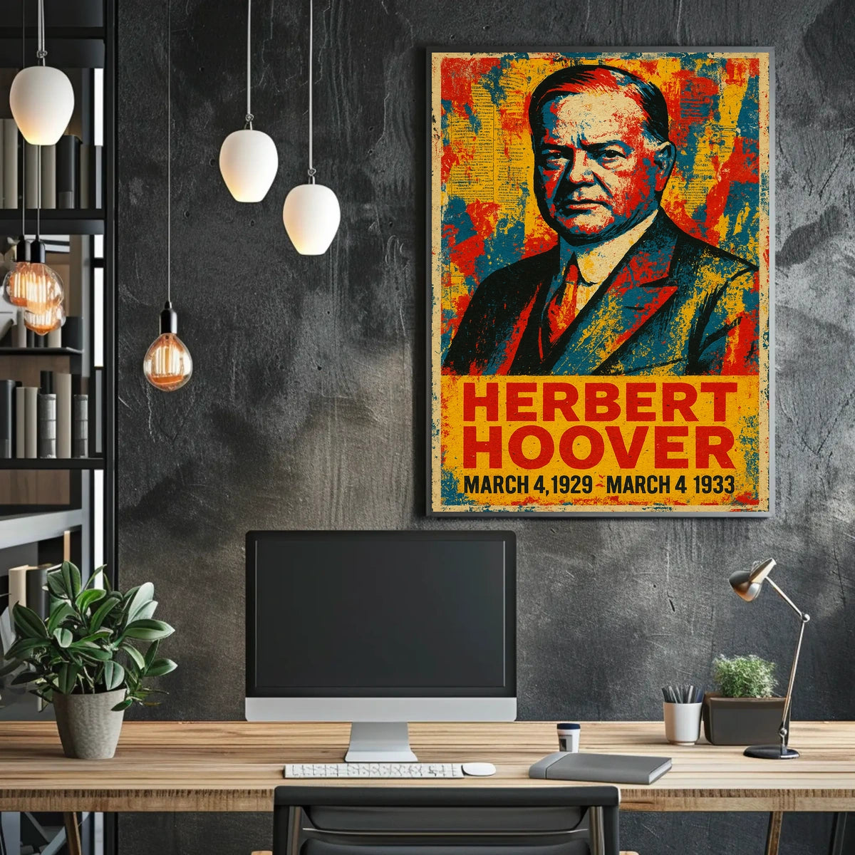Herbert Hoover 31st President of the United States Street Art Mashup Poster