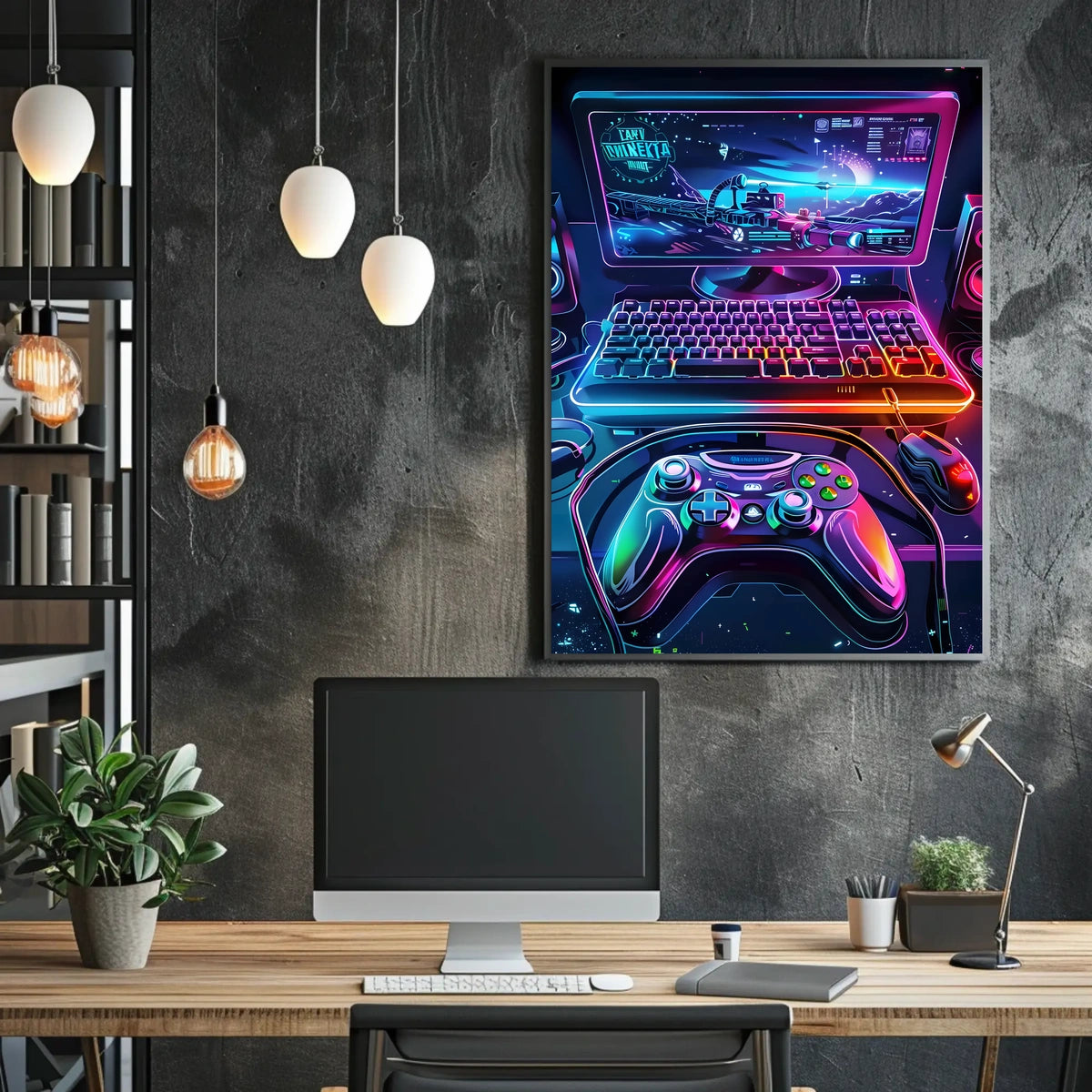 Neon Gaming Universe Poster