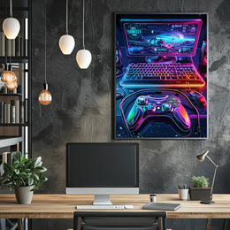 Neon Gaming Universe Poster