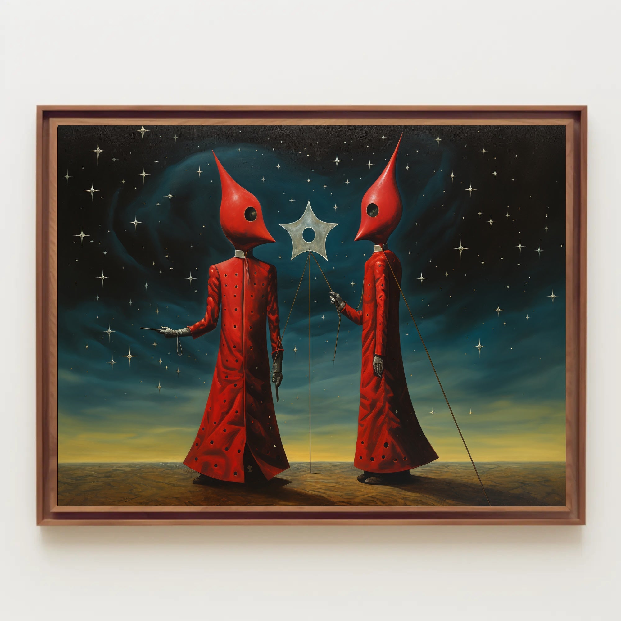 Surreal Starry Night Futuristic Sci-Fi Poster