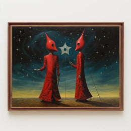 Surreal Starry Night Futuristic Sci-Fi Poster