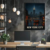 New York City at Night Poster