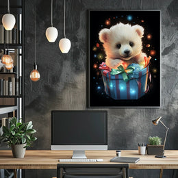 Adorable Surprise Gift Box Bear Poster