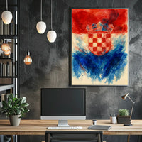 Croatian Coat Of Arms Watercolor Art Poster