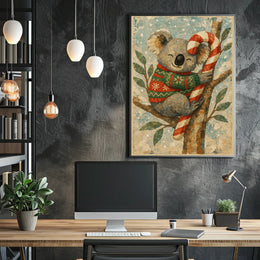Cozy Koala Christmas Poster