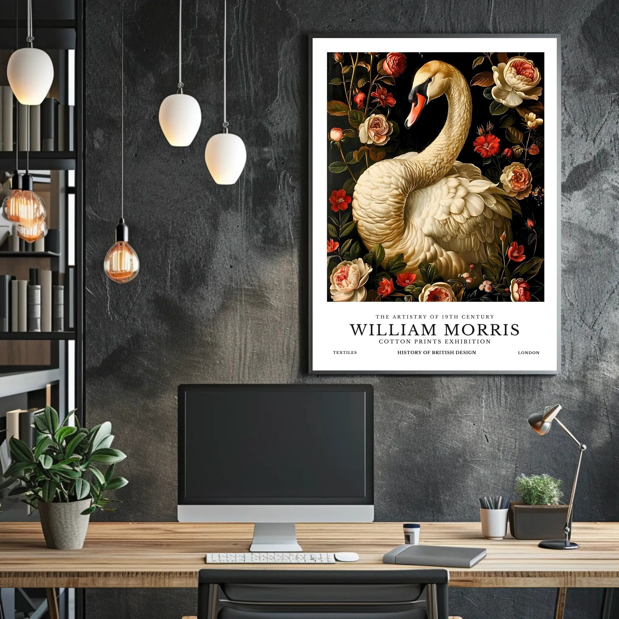 William Morris-Inspired Artistic Poster with Floral Elegance