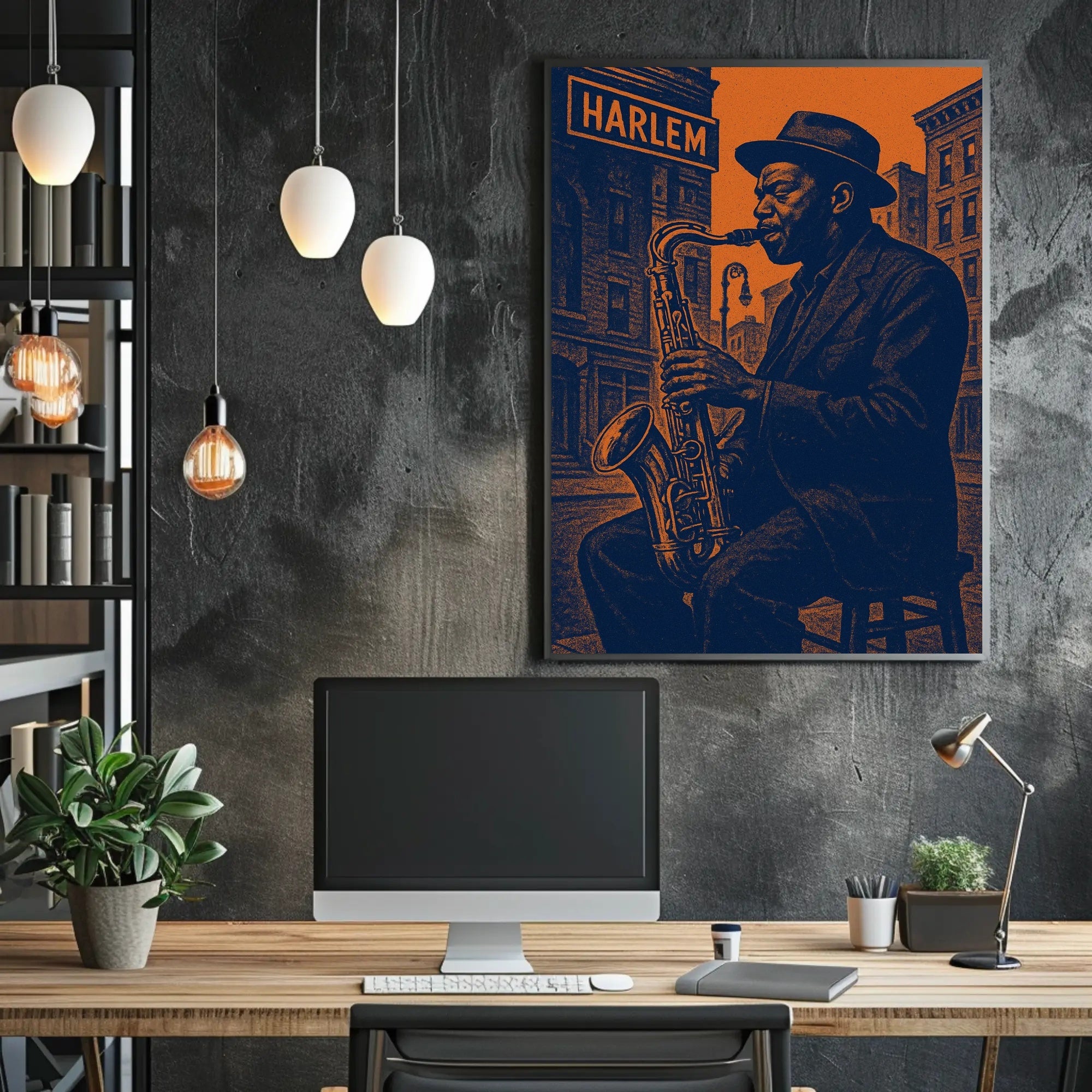 Harlem Jazz Vibes Saxophone Music or Concert Poster