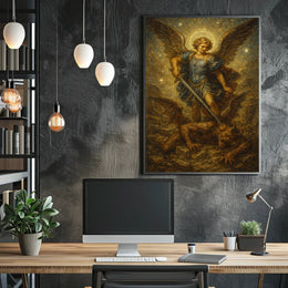 Archangel Michael Defeating The Devil Poster