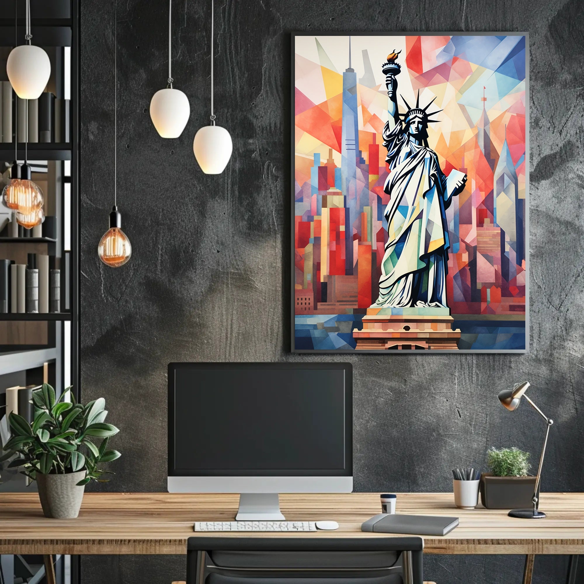 Statue Of Liberty Geometric Splendor Poster