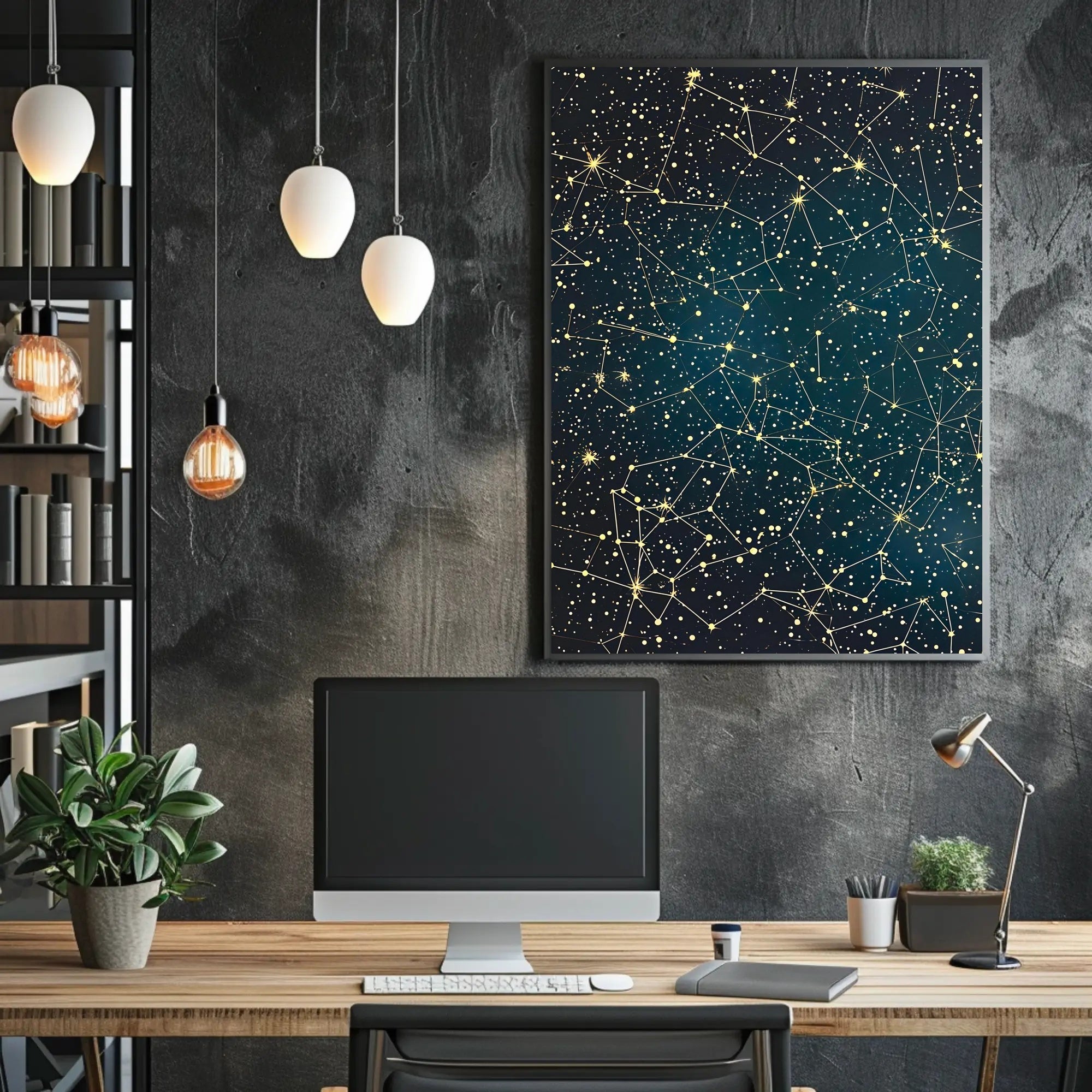Starry Night Constellations Poster in Space or Astronomy Poster