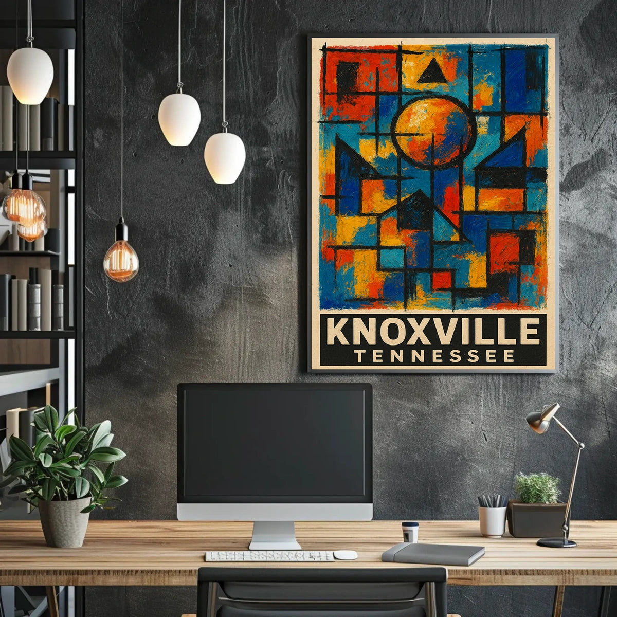 Vibrant Knoxville Geometric Abstract Art Poster Print