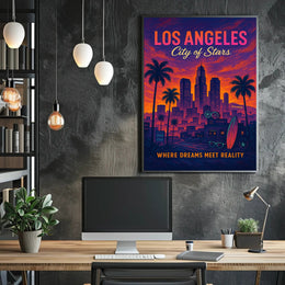 Los Angeles Dreamscape: Enchanting Cityscape Urban or Cityscape Poster