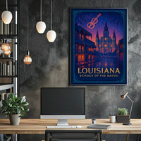 Louisiana Bayou Poster Vintage Travel Wall Art