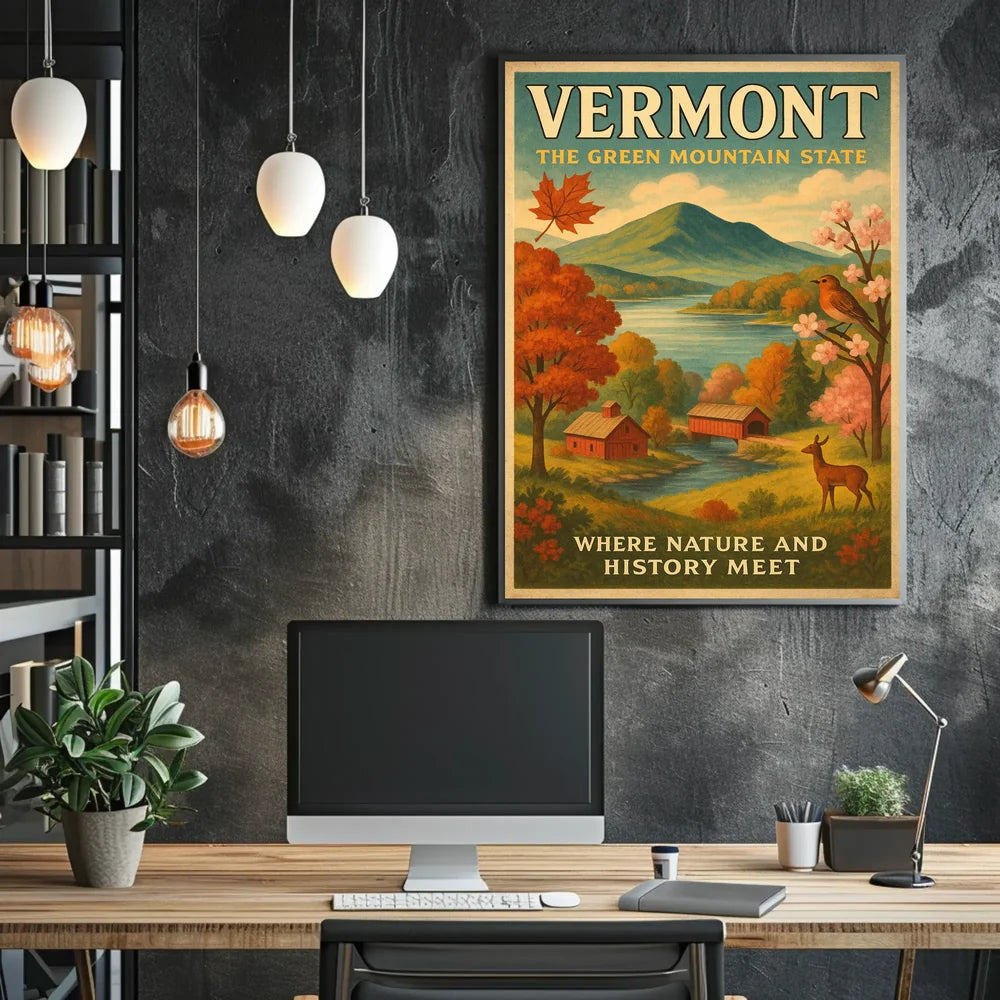 Vermont Scenic Beauty Travel Poster PosterGoat