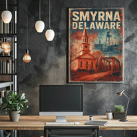 Vintage Smyrna Delaware Americana Charm Folk Art Poster
