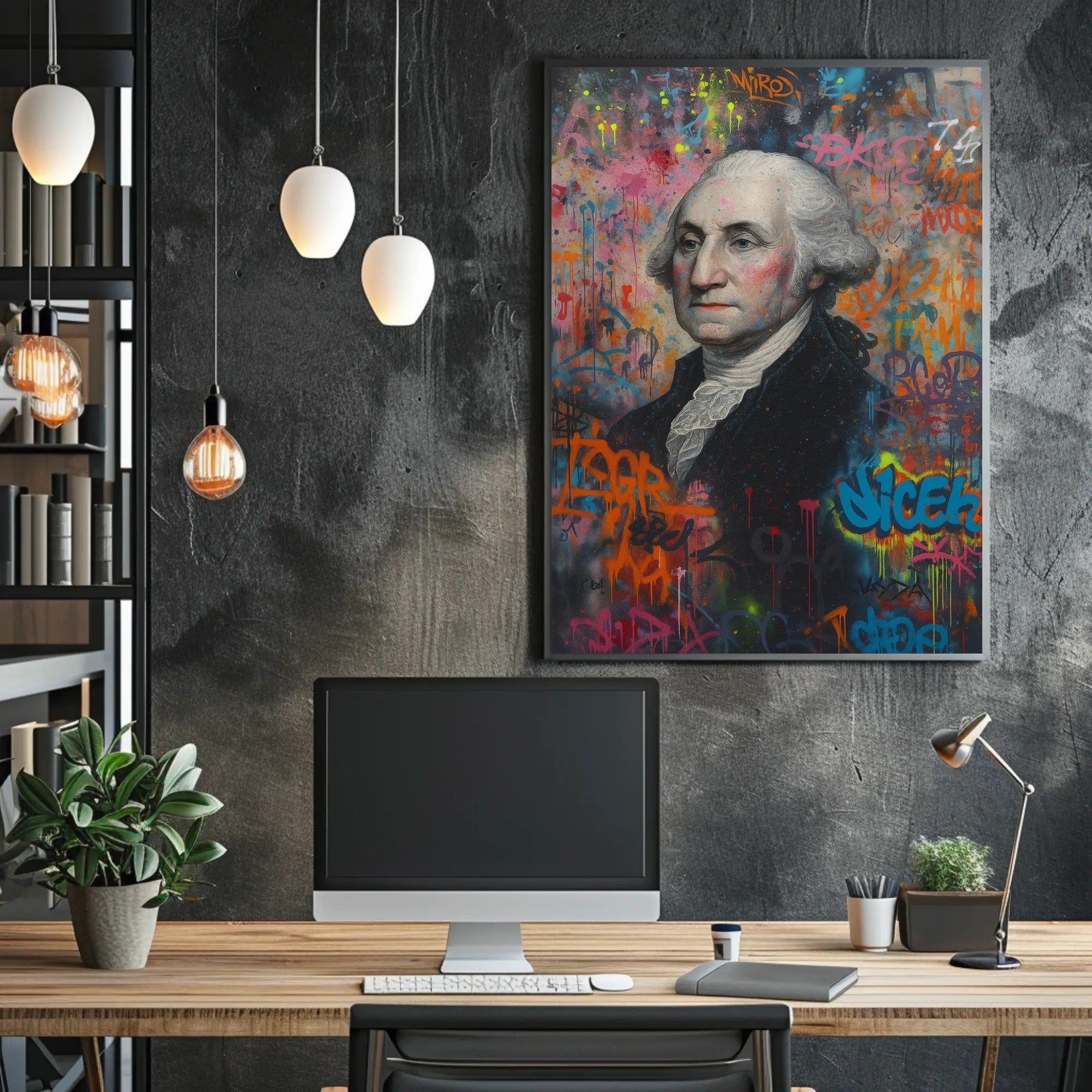 George Washington Graffiti Style Portrait Poster