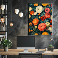 Floral Harmony in Modern Vintage Artistic Poster