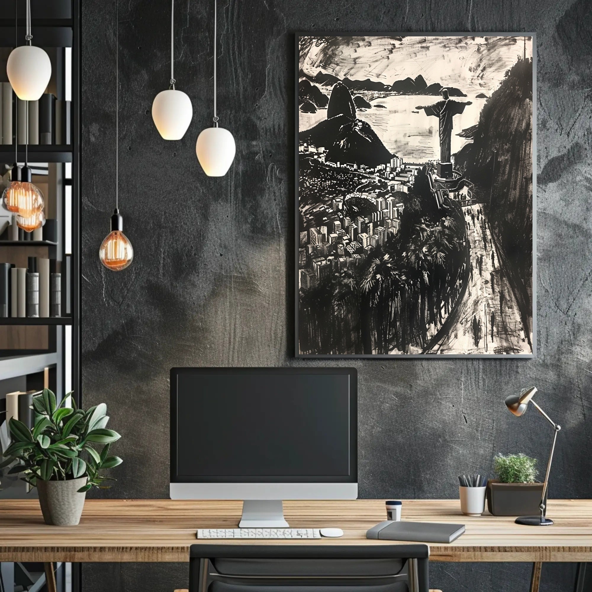 Rio De Janeiro Artistic Cityscape Poster