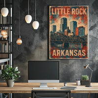 Little Rock Vintage Skyline Retro Nostalgia Poster