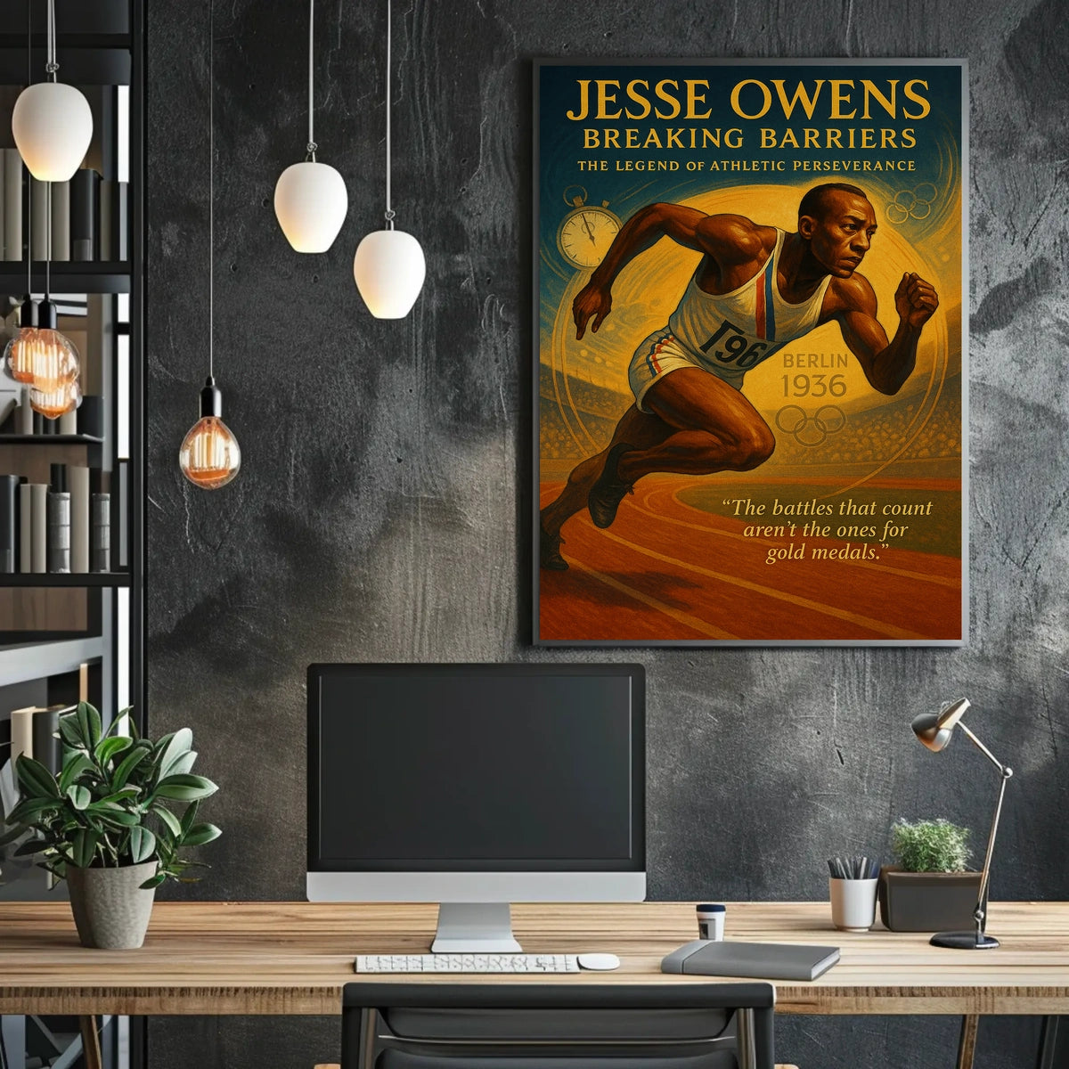 Jesse Owens 1936 Olympics Vintage Motivational Poster