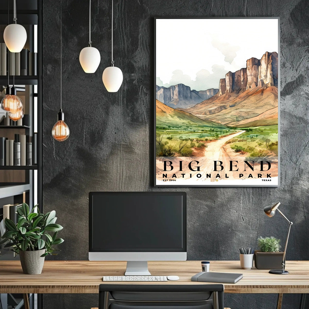 Big Bend Watercolor Wall Art Poster