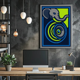 Vibrant Elephant Abstraction Abstract Poster