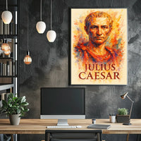 Julius Caesar Roman History Watercolor Art Poster