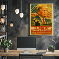 Donald Trump 47th President of the United States Layered Digital Collage Poster