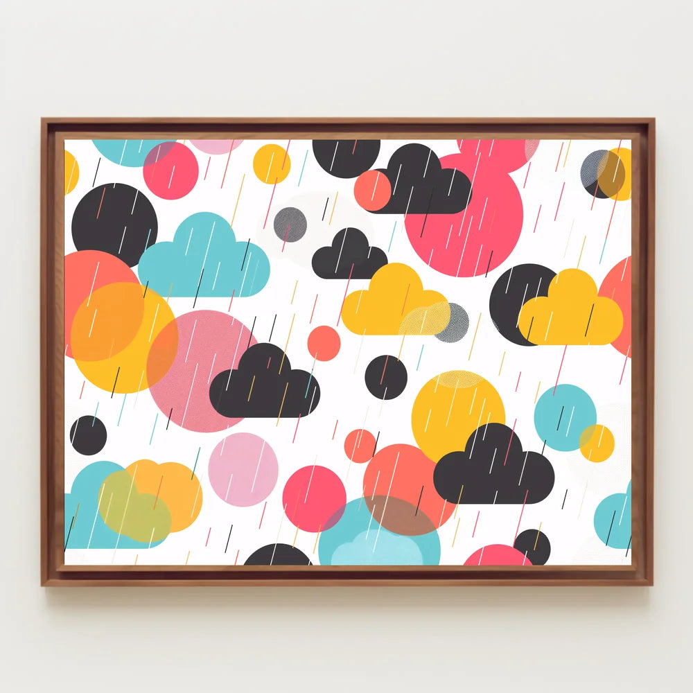 Vibrant Abstract Circles and Clouds Art Poster