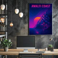 Amalfi Coast Sunset Poster Wall Art 18x24 Scenic Travel
